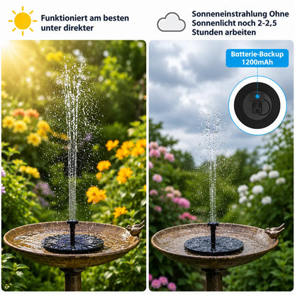 Solar Fountain for Birdbath | 3.5 W with 6 Nozzles