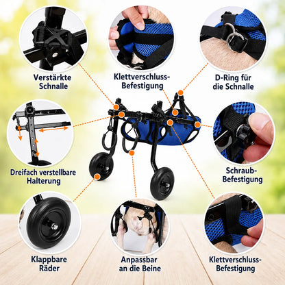 Lightweight Adjustable Dog Care Wheelchair | Stable & Comfortable