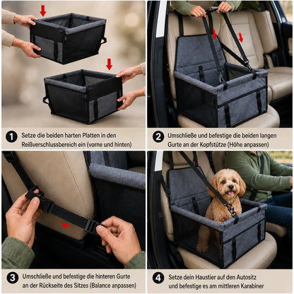 Dog Car Seat Elevated | Safe & Comfortable Travel Seat for Small Dogs