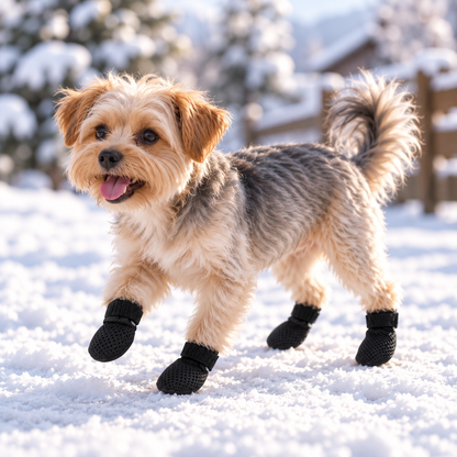Hundeschuhe Rutschfest | Atmungsaktiver Pfotenschutz 4er-Set