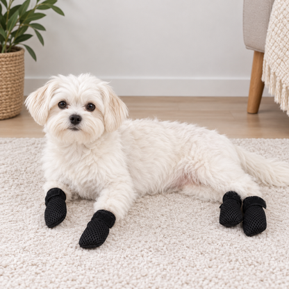 Hundeschuhe Rutschfest | Atmungsaktiver Pfotenschutz 4er-Set