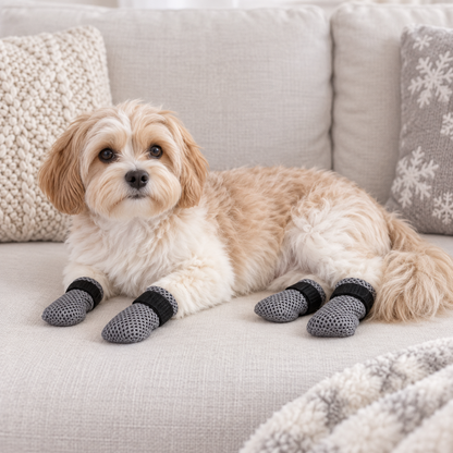 Hundeschuhe Rutschfest | Atmungsaktiver Pfotenschutz 4er-Set