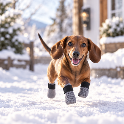 Hundeschuhe Rutschfest | Atmungsaktiver Pfotenschutz 4er-Set