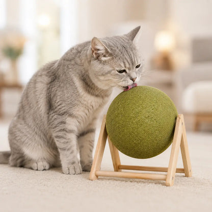 Große Katzenminze-Kugel mit Holzständer für Katzen | katzenspielzeug