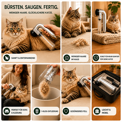 Cat Brush with Suction Function | Gentle Fur Care & Cleanliness