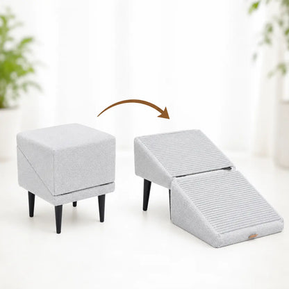 2-in-1 Hunderampe & Hocker | Faltbare Haustierrampe bis 50 kg