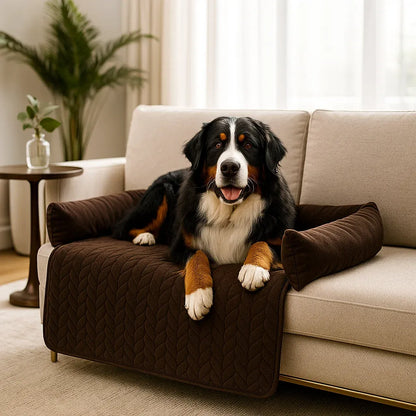 Hundebett mit Sofabezug | wasserfest & waschbar mit gemütlichem Rand