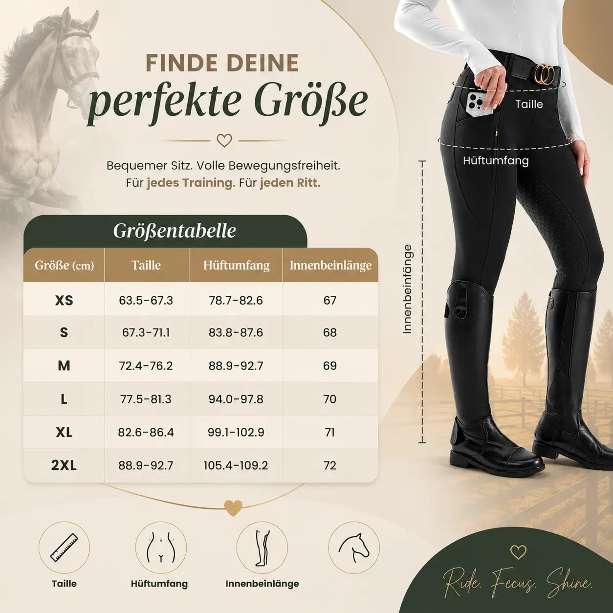 Damen_Reithose Größentabelle