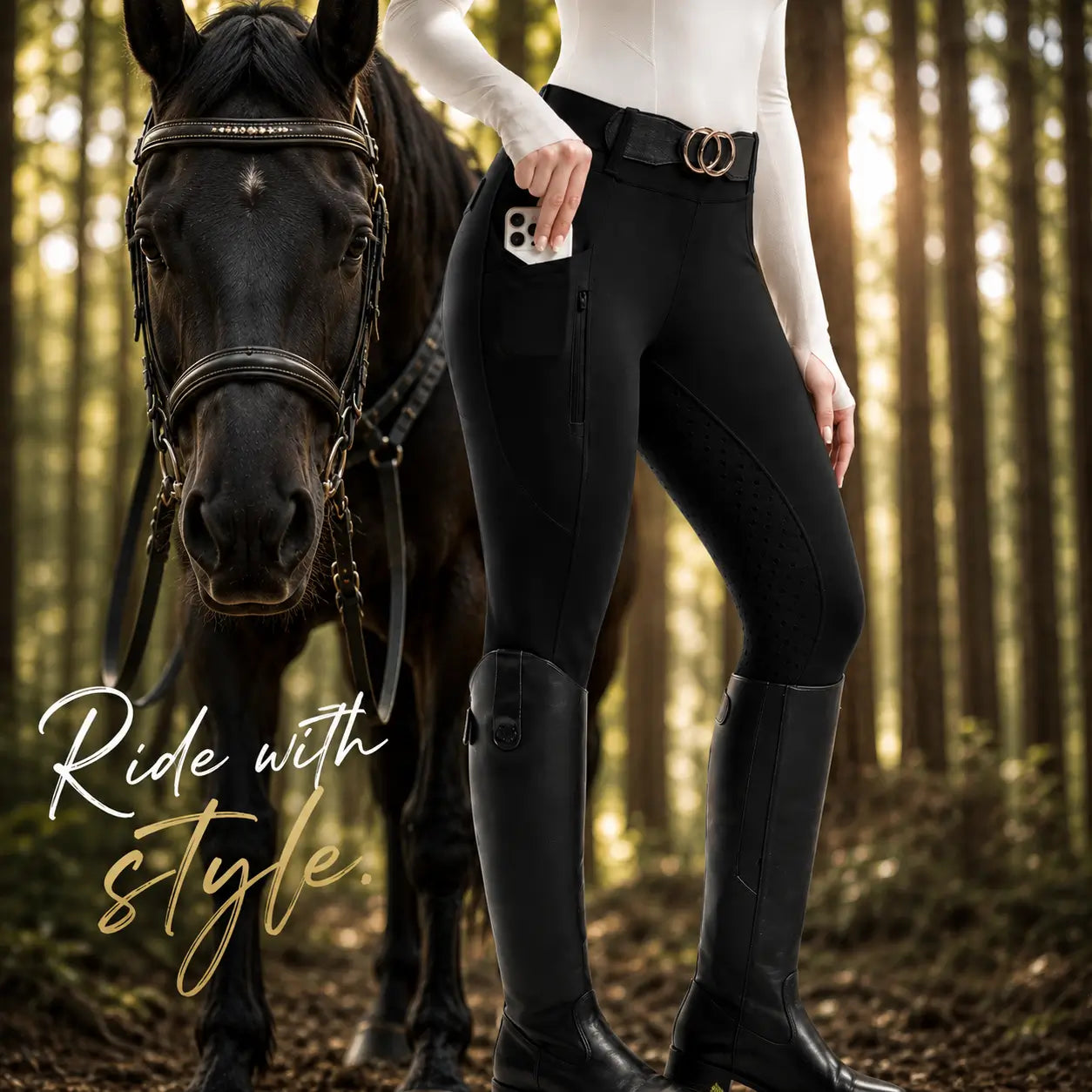 Damen_Reithose  Variantenbild Schwarz
