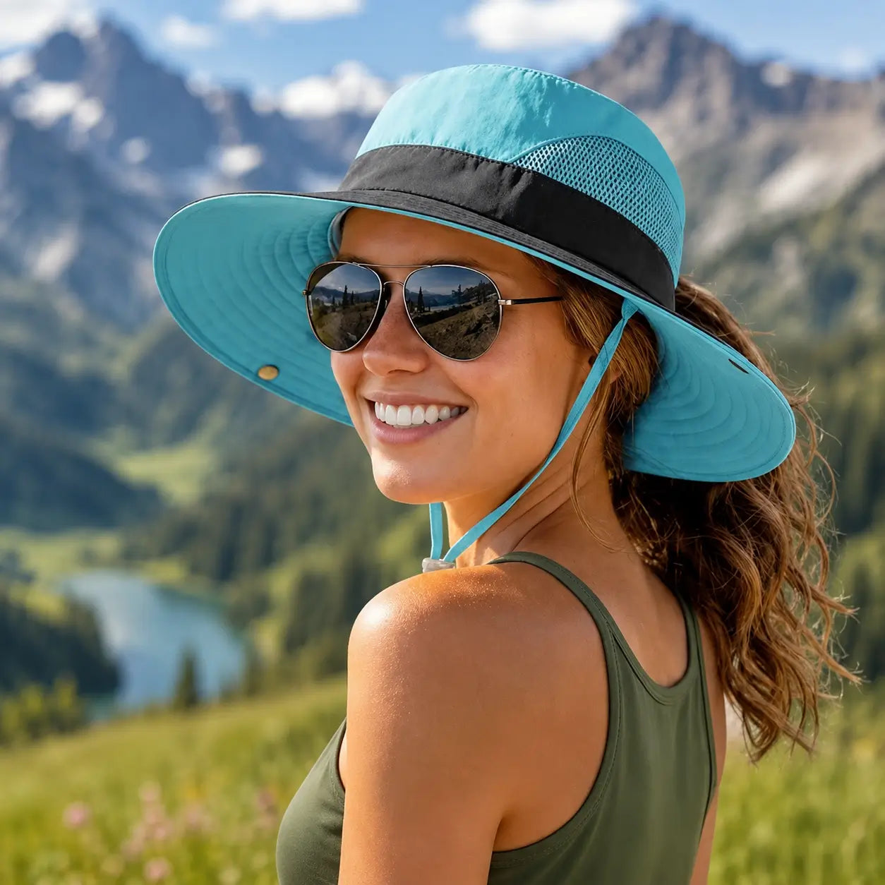Damen_Sonnenhut Variantenbild  Blau