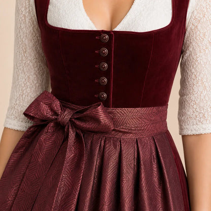 Dirndl Damen Rot | Elegantes Trachtenkleid für Oktoberfest