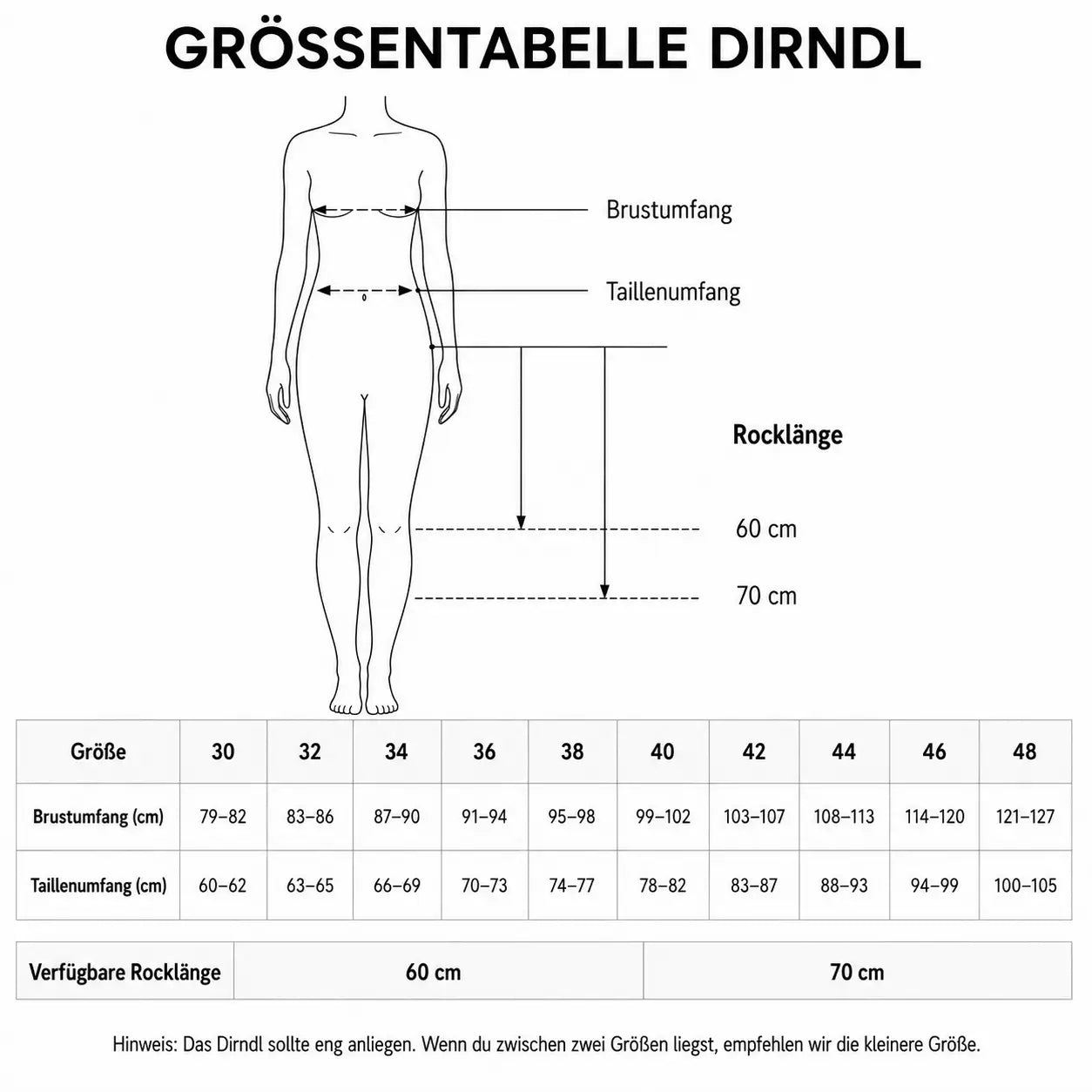 Dirndl Damen 60 cm | Elegantes Midi Dirndl fürs Oktoberfest