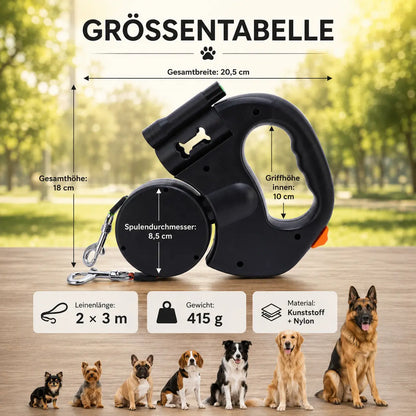 Doppel Hundeleine Größenübersicht