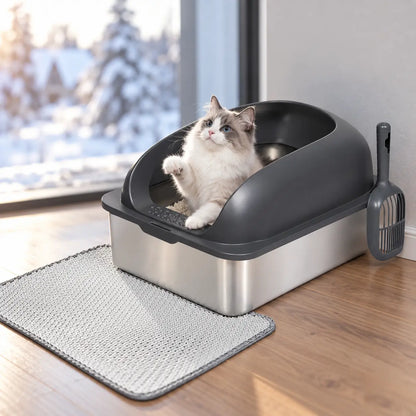 Edelstahl Katzenklo Hauptbild