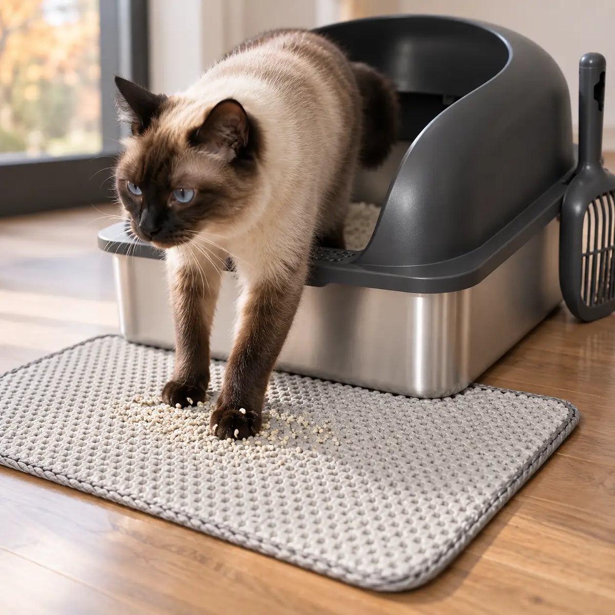 Edelstahl Katzenklo Lifestyle-Bild 