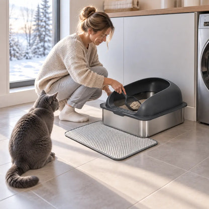 Edelstahl Katzenklo Lifestyle-Bild 