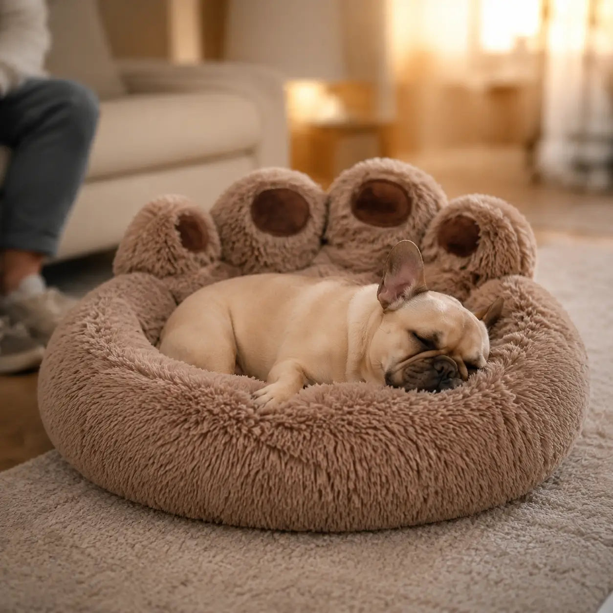 Flauschiges Hundebett Lifestyle-Bild 