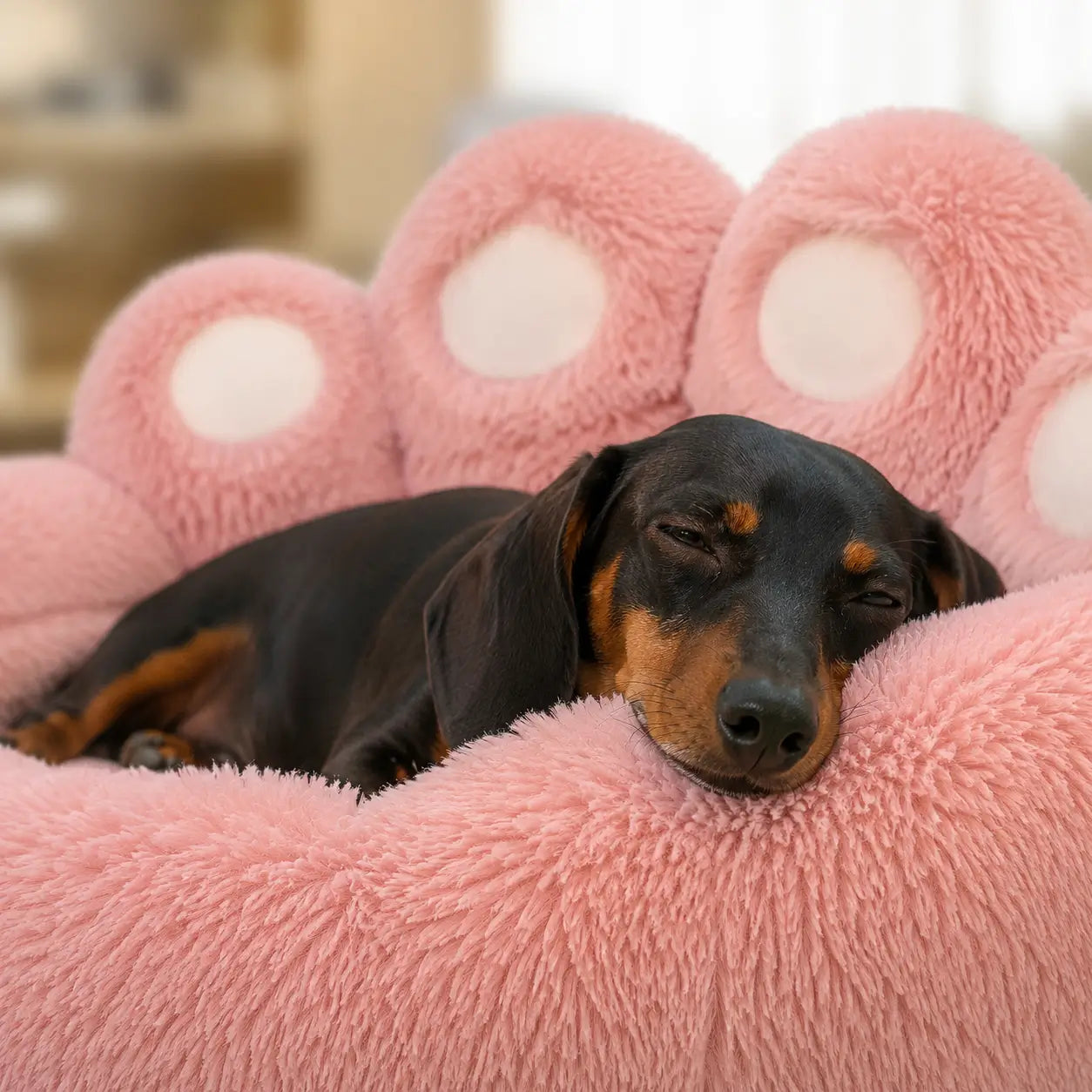 Flauschiges Hundebett Lifestyle-Bild 