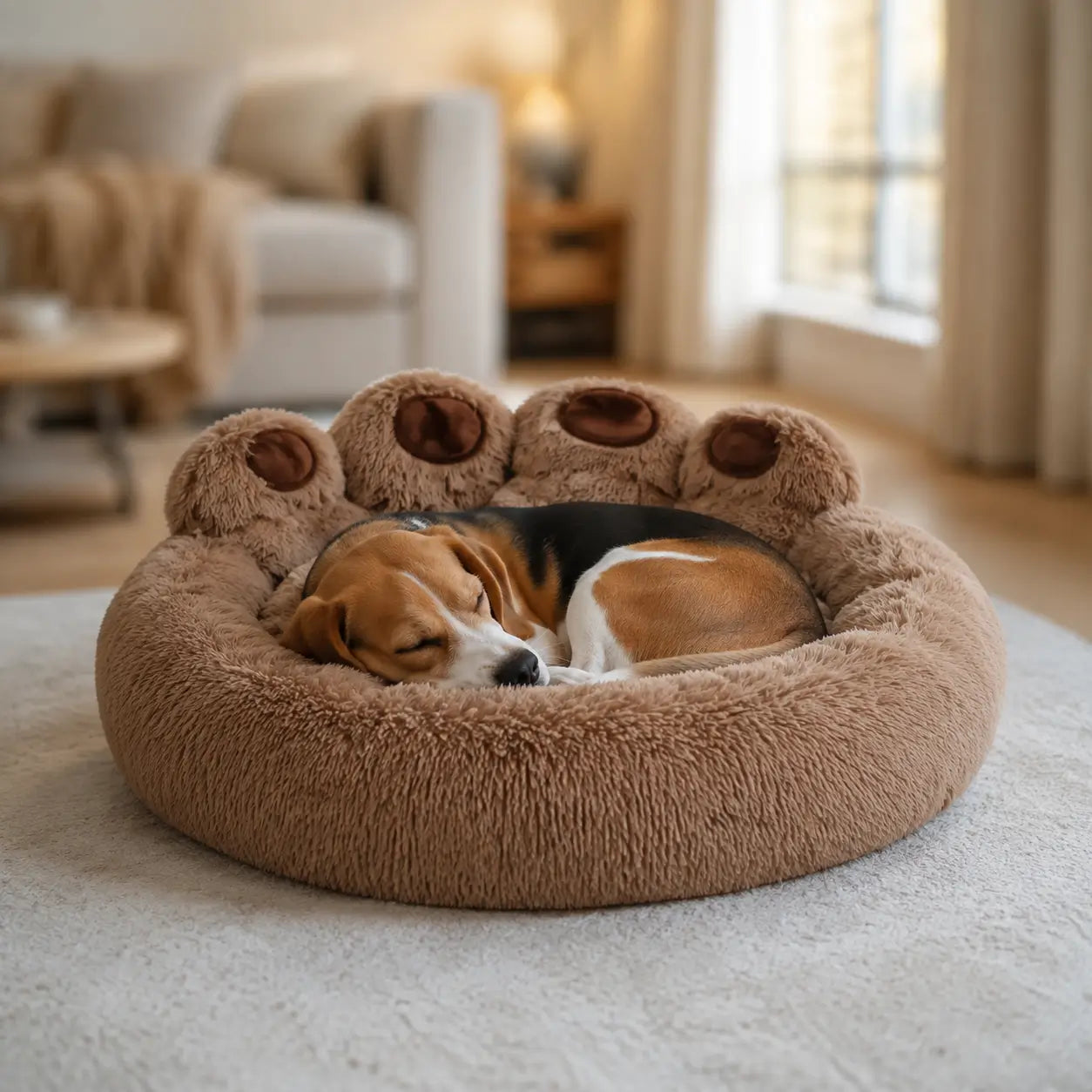 Flauschiges Hundebett Lifestyle-Bild 