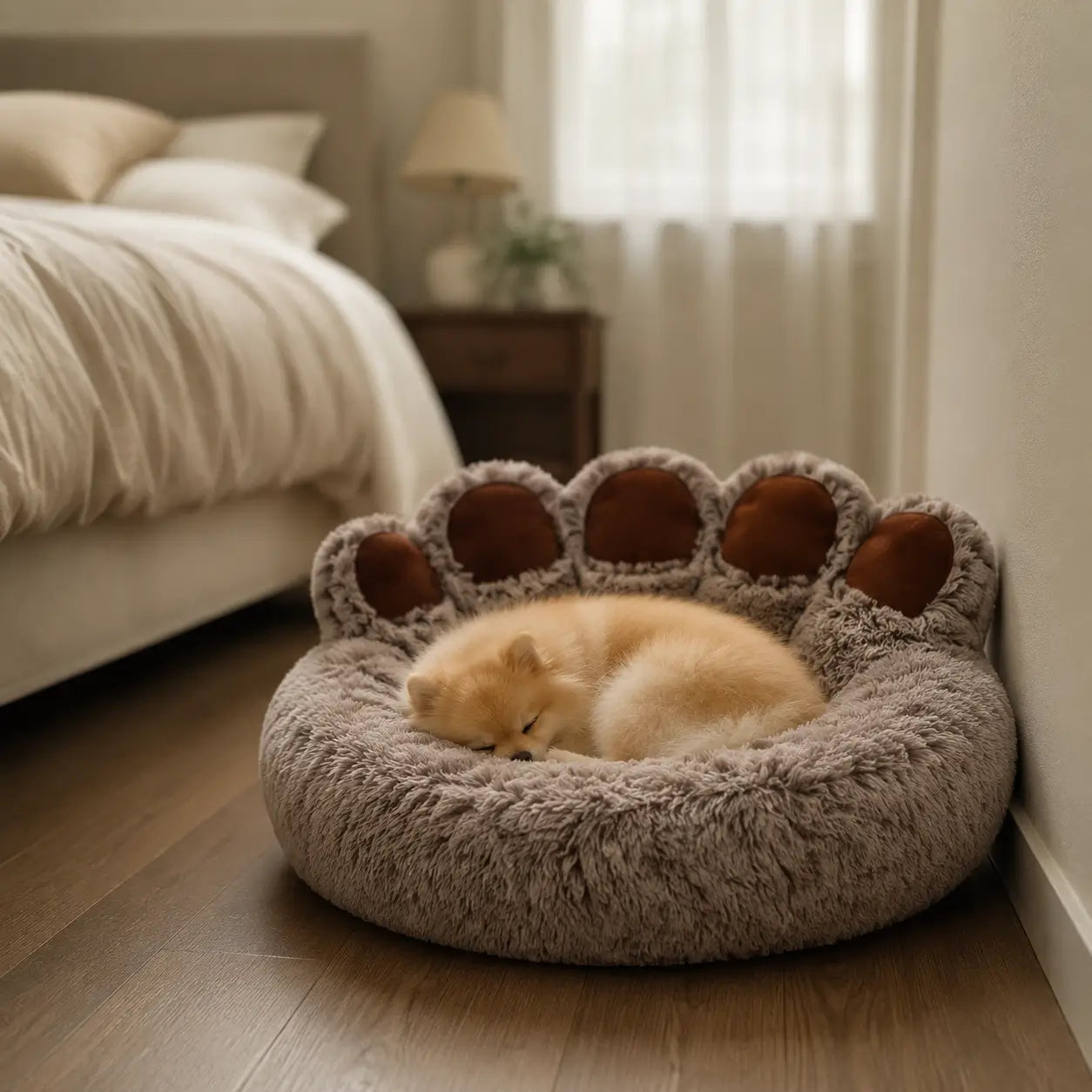 Flauschiges Hundebett Lifestyle-Bild 