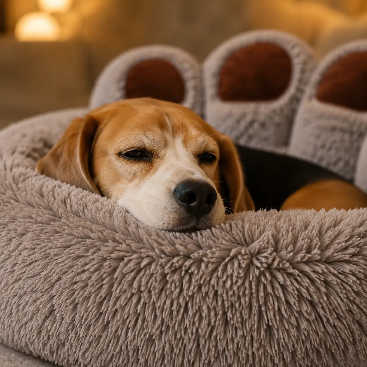 Flauschiges Hundebett Lifestyle-Bild 