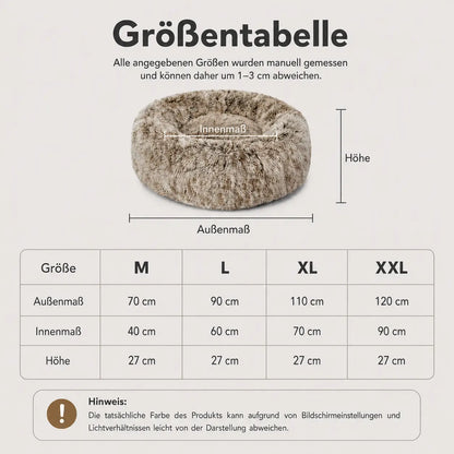 Hundebett Größentabelle