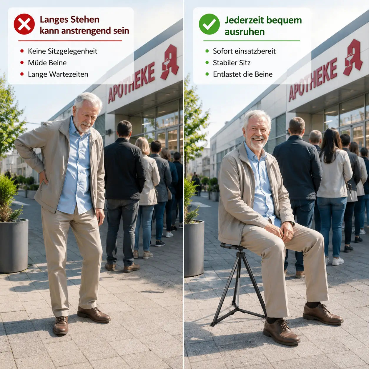 Gehstock mit Sitz klappbar  Problem & Lösung