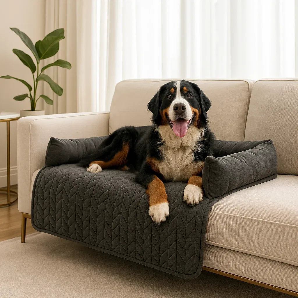 Hundebett mit Sofabezug | wasserfest & waschbar mit gemütlichem Rand