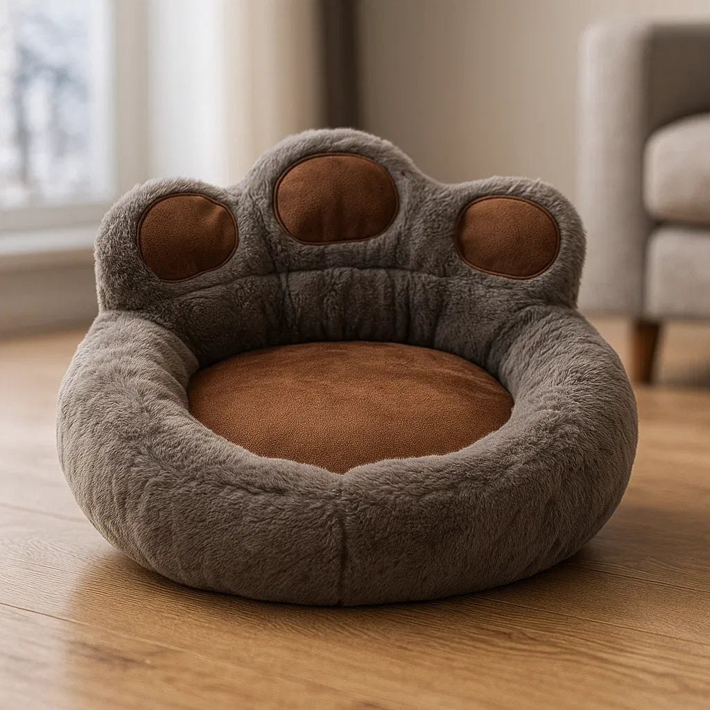 Hundebett in Pfotenform | Beruhigendes & Waschbares Kuschelbett