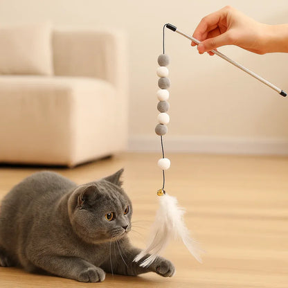 Katzenspielzeug mit Feder & Glocke | Interaktiver Spielspaß für Katzen