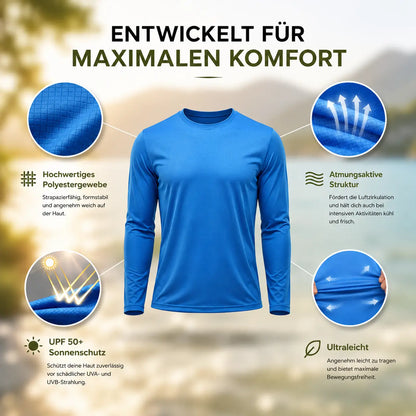 Herren UV-Schutz Langarmshirt UPF 50+ | Schnell trocknend