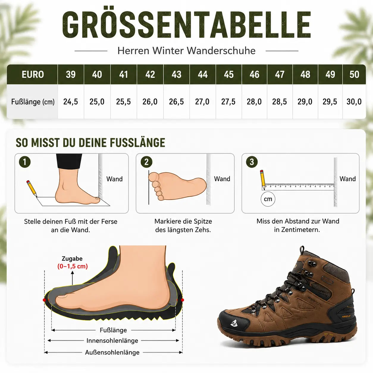 Wanderschuhe Größentabelle 