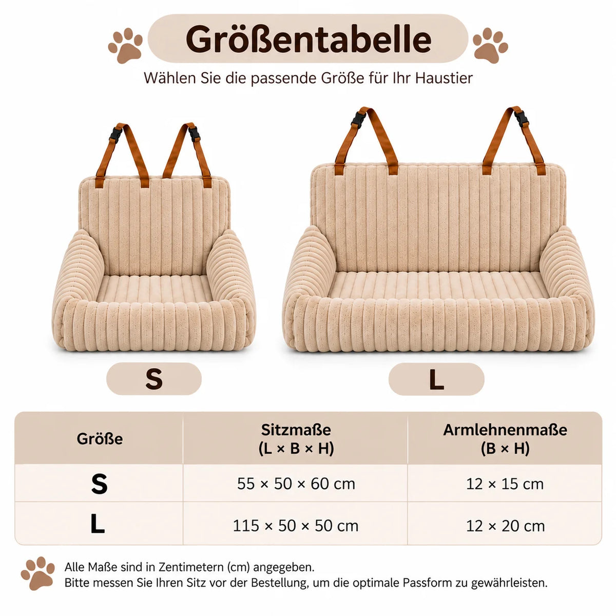 Hunde_Autositz Grobentabelle