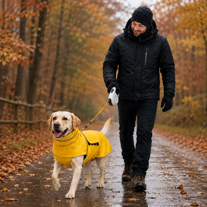 Wasserdichter Hundemantel | Regenmantel mit Bauchschutz