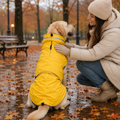 Wasserdichter Hundemantel | Regenmantel mit Bauchschutz
