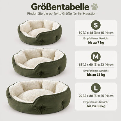 Hundebett Rund | Warmes Sherpa Donut Hundebett Waschbar