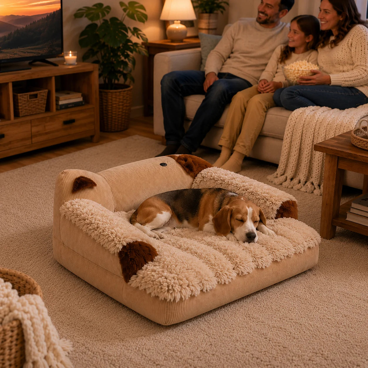 Hundebett_Winter_Flauschiges Lifestyle-Bild 