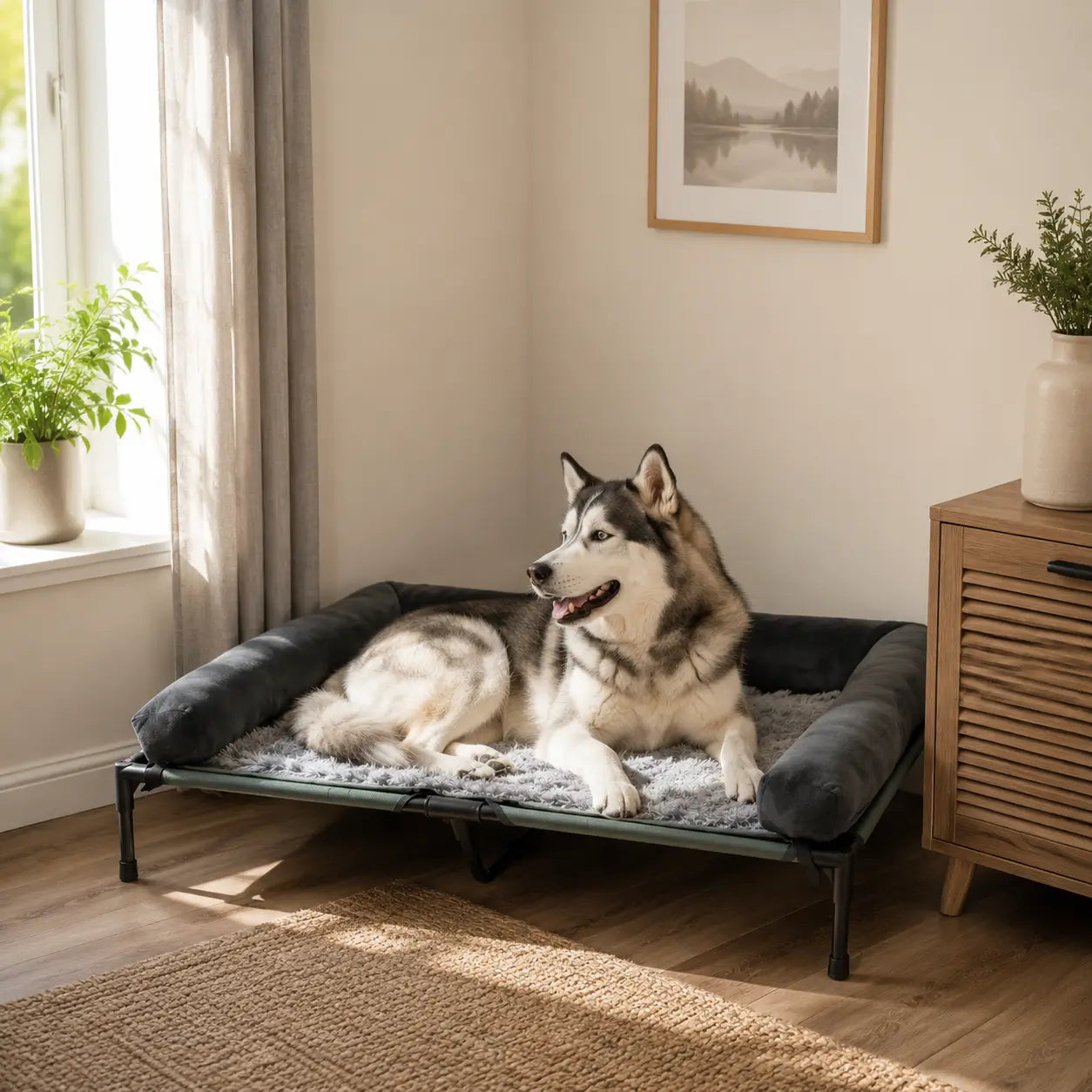 Hundebett erhöht Lifestyle-Bild