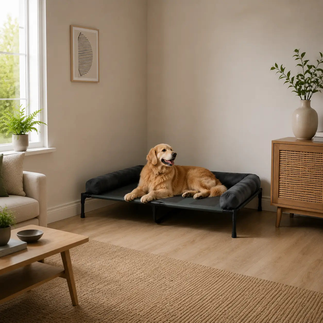 Hundebett erhöht Lifestyle-Bild