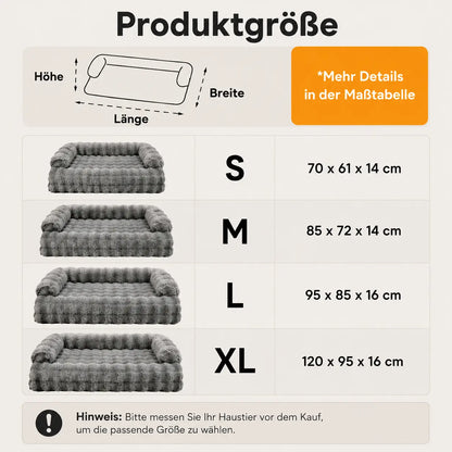 Hundebett fürs Sofa Produktgröße