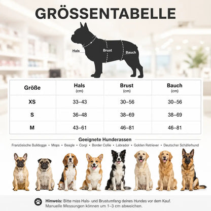 Hundegeschirr Größentabelle