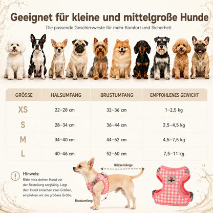Hundegeschirr Größentabelle 
