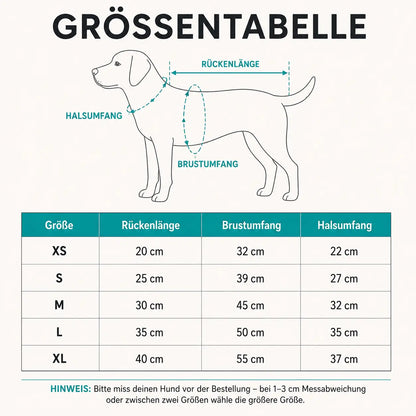 Hundejacke Winter Größentabelle