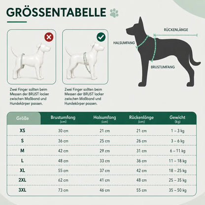 Hundekuhlshirt Größentabelle 