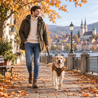 Hundemantel Winter 2-in-1 | Warme & Wasserdichte Jacke mit Geschirr
