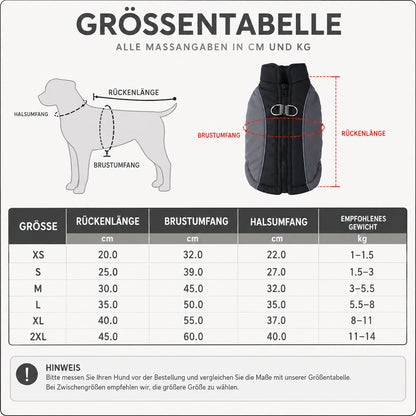 Hundemantel Winter | Warm, Wasserdicht & Reflektierend mit D-Ring