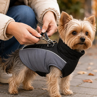 Hundemantel Winter | Warm, Wasserdicht & Reflektierend mit D-Ring