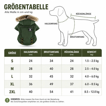 Hundemantel Winter | Wasserdicht mit Geschirr & Fleecefutter