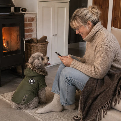Hundemantel Winter | Wasserdicht mit Geschirr & Fleecefutter