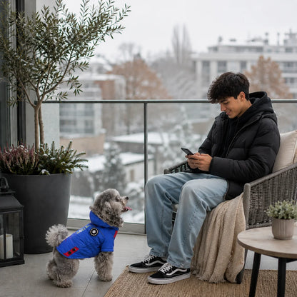 Hundemantel Winter | Wasserdicht mit Geschirr & Fleecefutter
